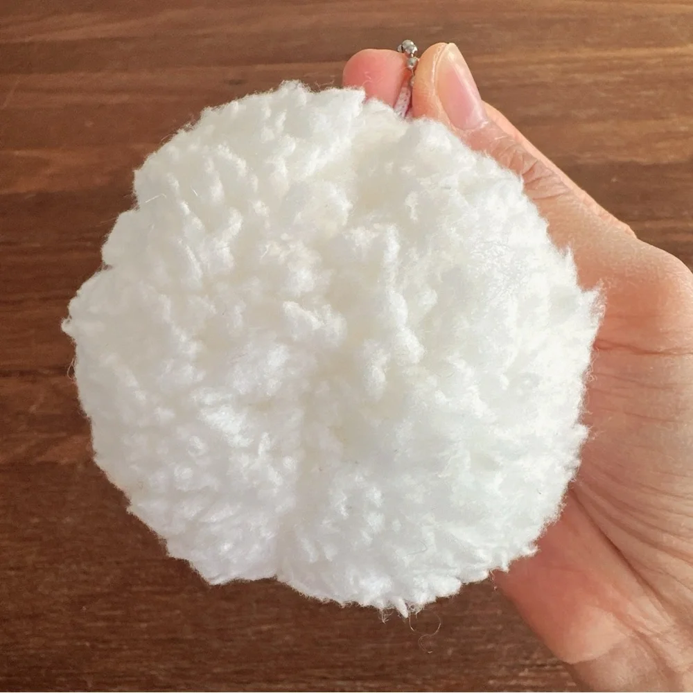 Cute Snowball Plush Keychain Bag Charm Kawaii Soft Mini Stuffed Toy Gift New